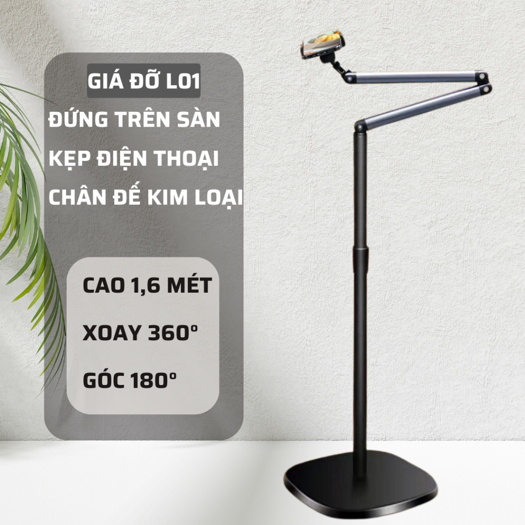 Giá đỡ điện thoại đa năng xoay đa góc L01 - Tripod điện thoại quay video, chụp ảnh, livestream hợp kim nhôm chắc chắn - Hàng chính hãng