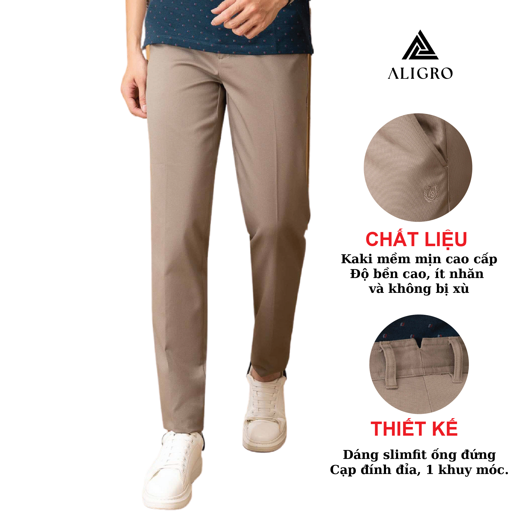 Quần kaki nam ALIGRO chất liệu cao cấp kiểu dáng trẻ trung, kẻ vân sang trọng ALGK067