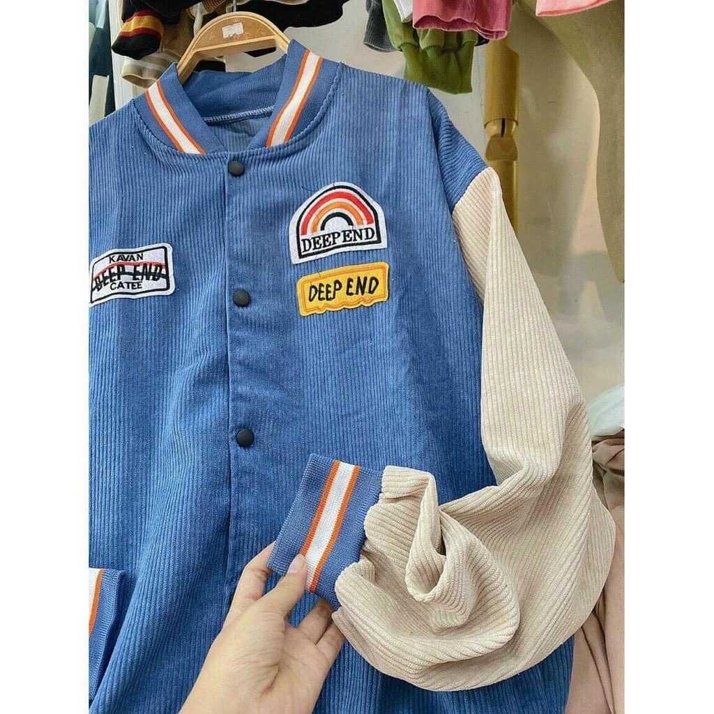 Áo Khoác Bomber Logo Áo Khoác Chất Nhung Dày Dặn Form Rộng Unisex Nam Nữ Mặc Thoải Mái