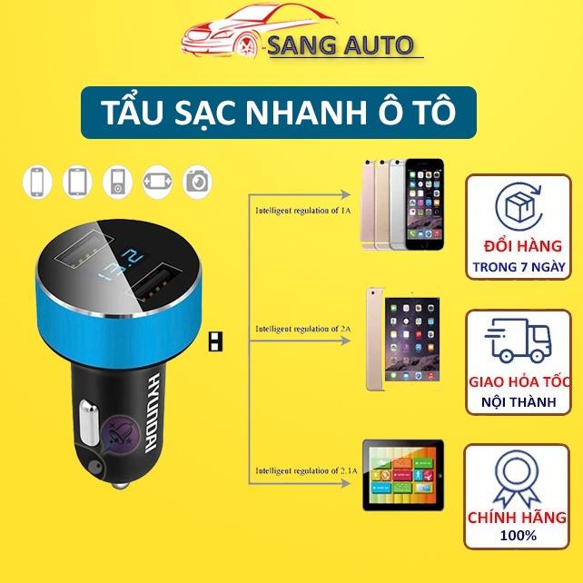 Tẩu Hyundai HY-36 Chia 2 Cổng USB nhỏ gọn sạc điện thoại trên oto nho gon
