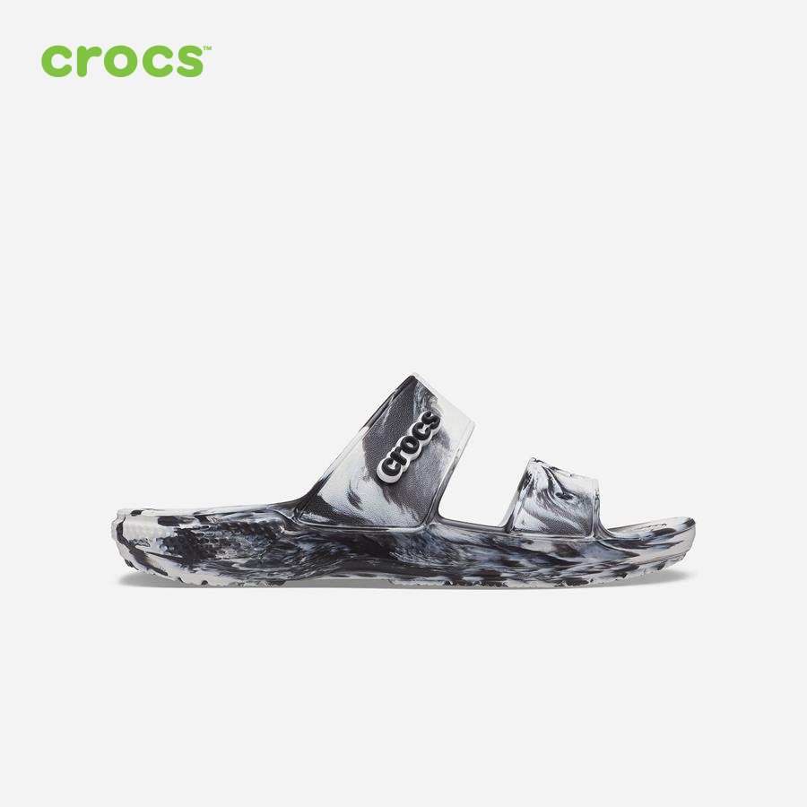 Giày sandal unisex Crocs FW Classic Sandal U Marbled Whi/Blk - 207701-103