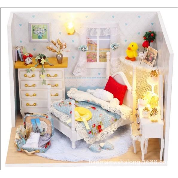 Bộ lắp ghép phòng ngủ nhà búp bê của cô bé mùa đông