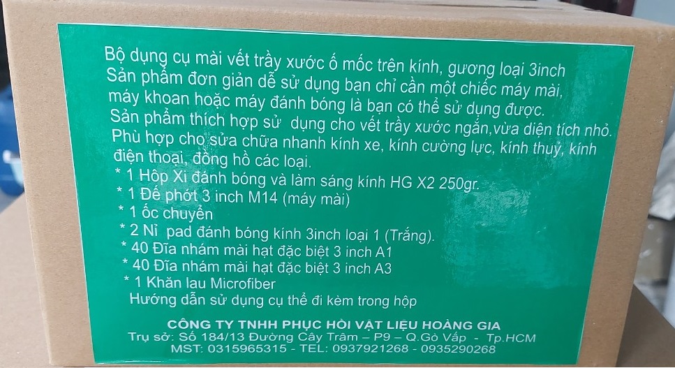 Bộ dụng cụ mài vết trầy xước nhỏ trên kính, gương loại 3inch M14