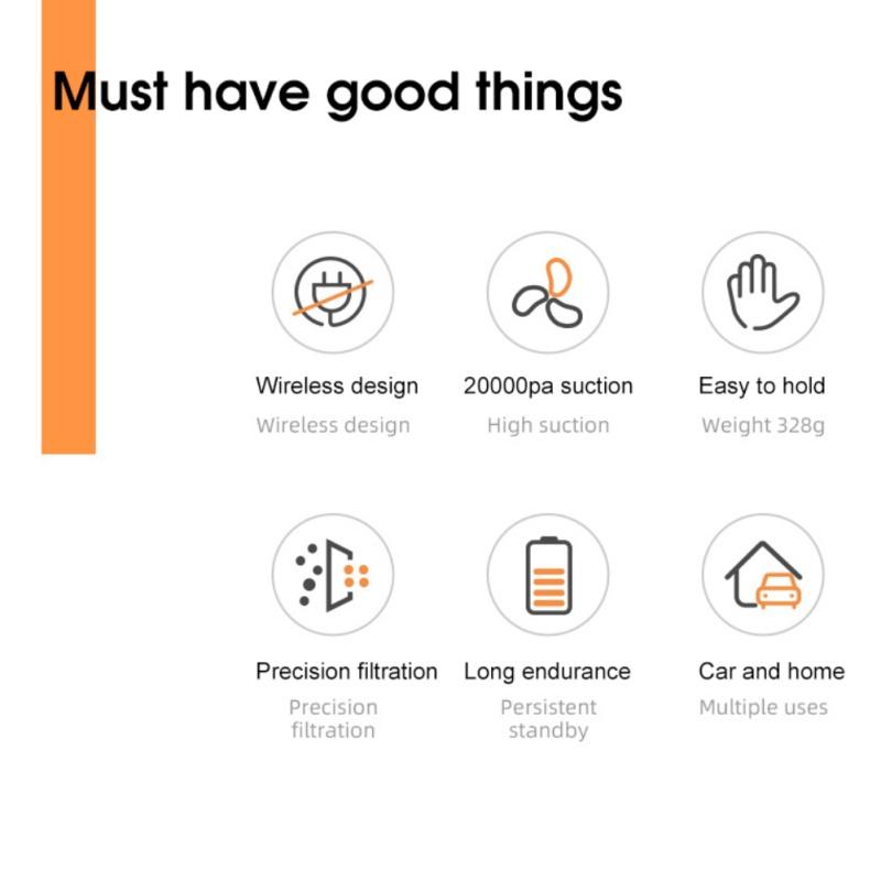 Máy Hút Bụi Mini Cầm Tay Xiaomi 20000Pa Chuyên Dùng Cho Xe Hơi Hàng nhập khẩu