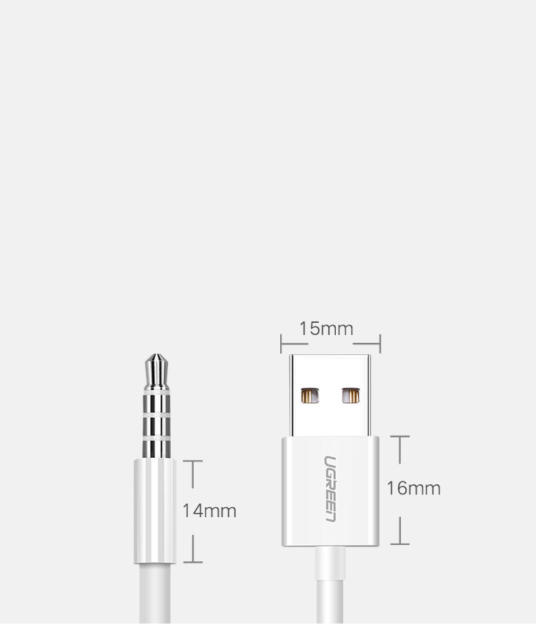 Cáp sạc iPod thế hệ 3/4/5/6 USB2.0 sang 3.5mm dài 10cm UGREEN US260 50146 - Hàng chính hãng