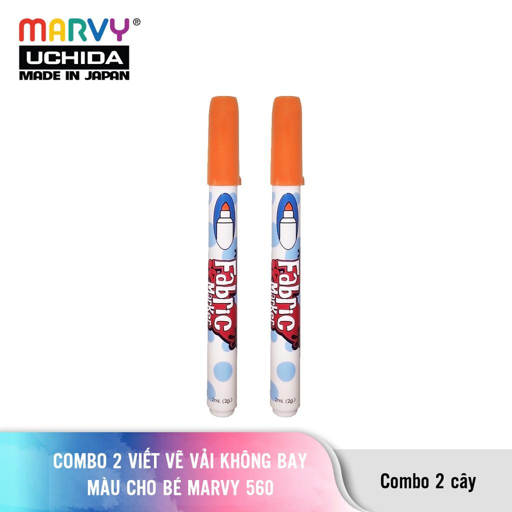 Combo 2 cây Bút Vẽ Vải Không Bay Màu Cho Bé Marvy 560