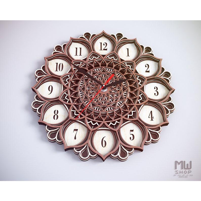 Đồng hồ trang trí kiểu mandala mẫu 14