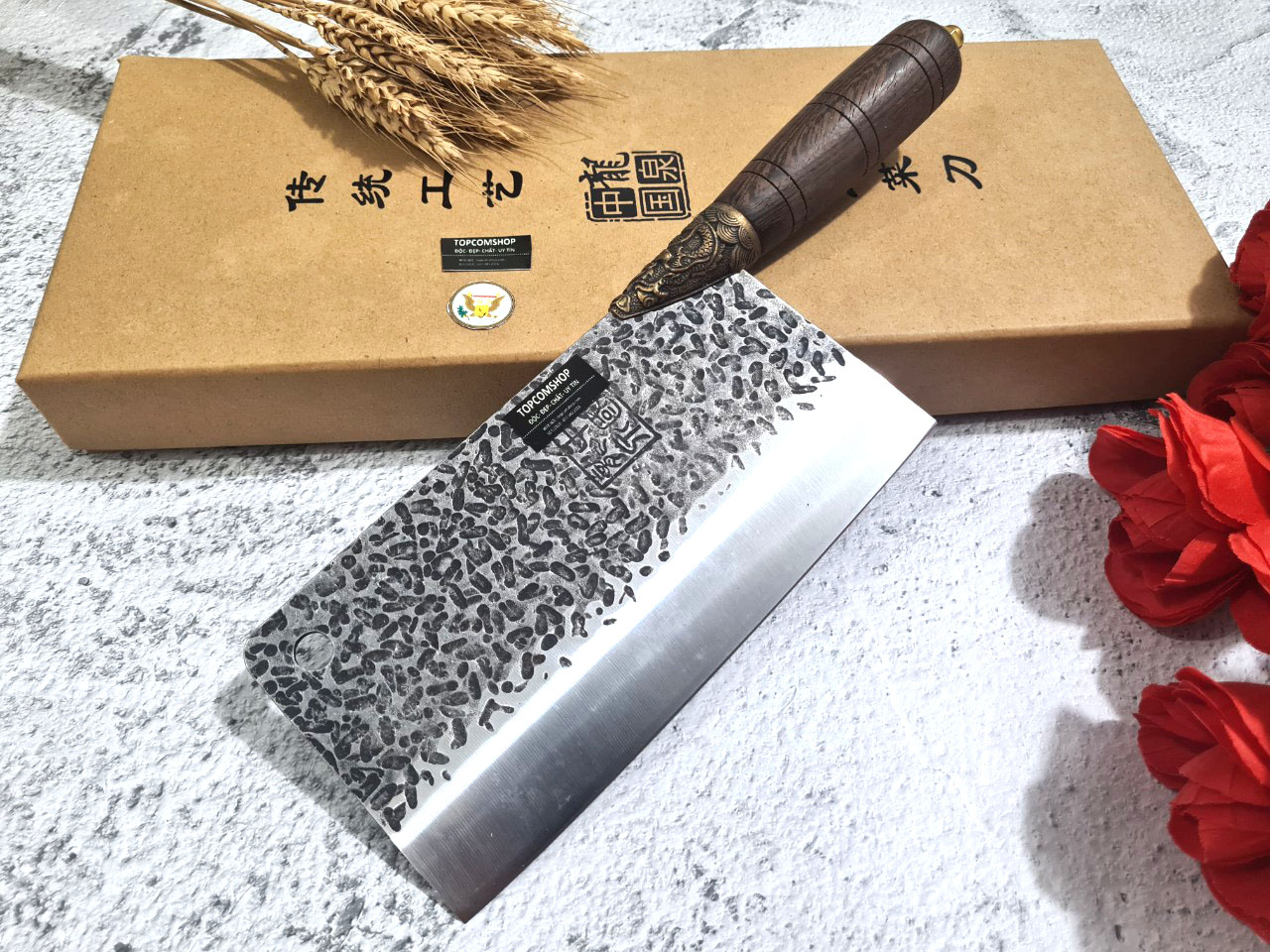 DAO BẾP THÁI CHẶT KHÂU ĐỒNG RỒNG DT155 ĐỘC 6996 topcomshop vn