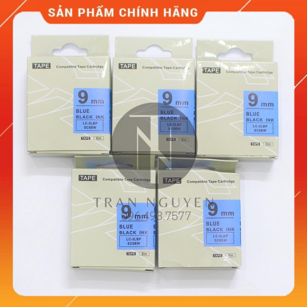 Nhãn in Tepra SC9BW (LC-3LBP) - Chữ đen nền dương 9mm x 8m - Hàng nhập khẩu