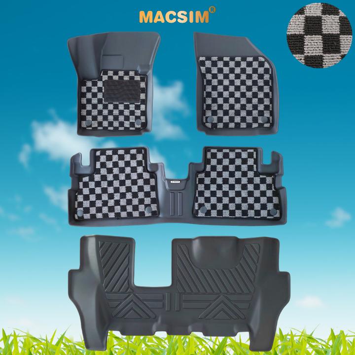 Thảm Lót Sàn 2 Lớp TPE Macsim Suzuki XL7 Chuẩn Form, Bền, Không Mùi ( dệt thô caro 2 lớp sd3 ct)