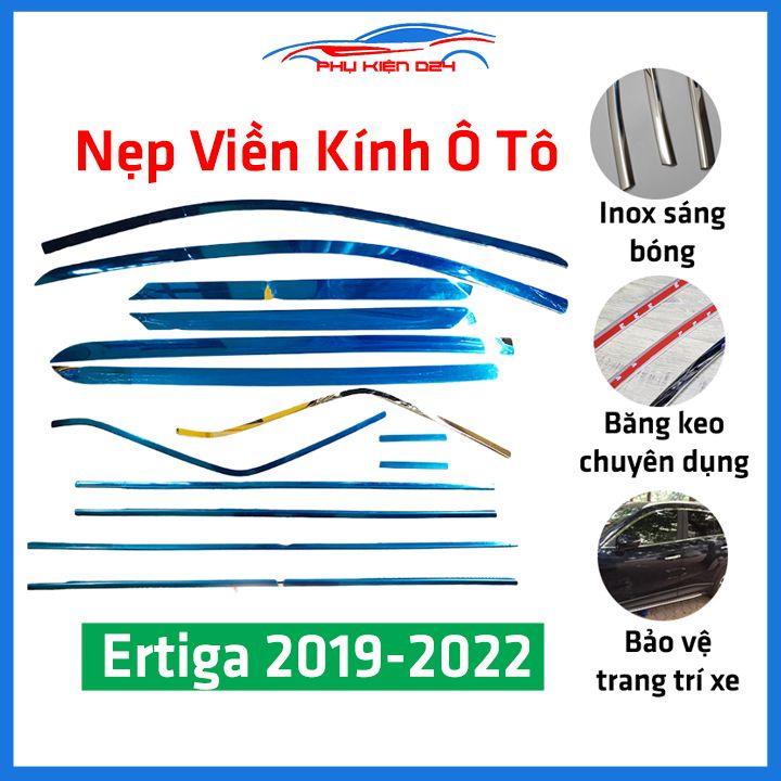 Bộ nẹp viền chân kính cong kính Ertiga 2019-2021 Inox sáng bóng chuẩn form xe