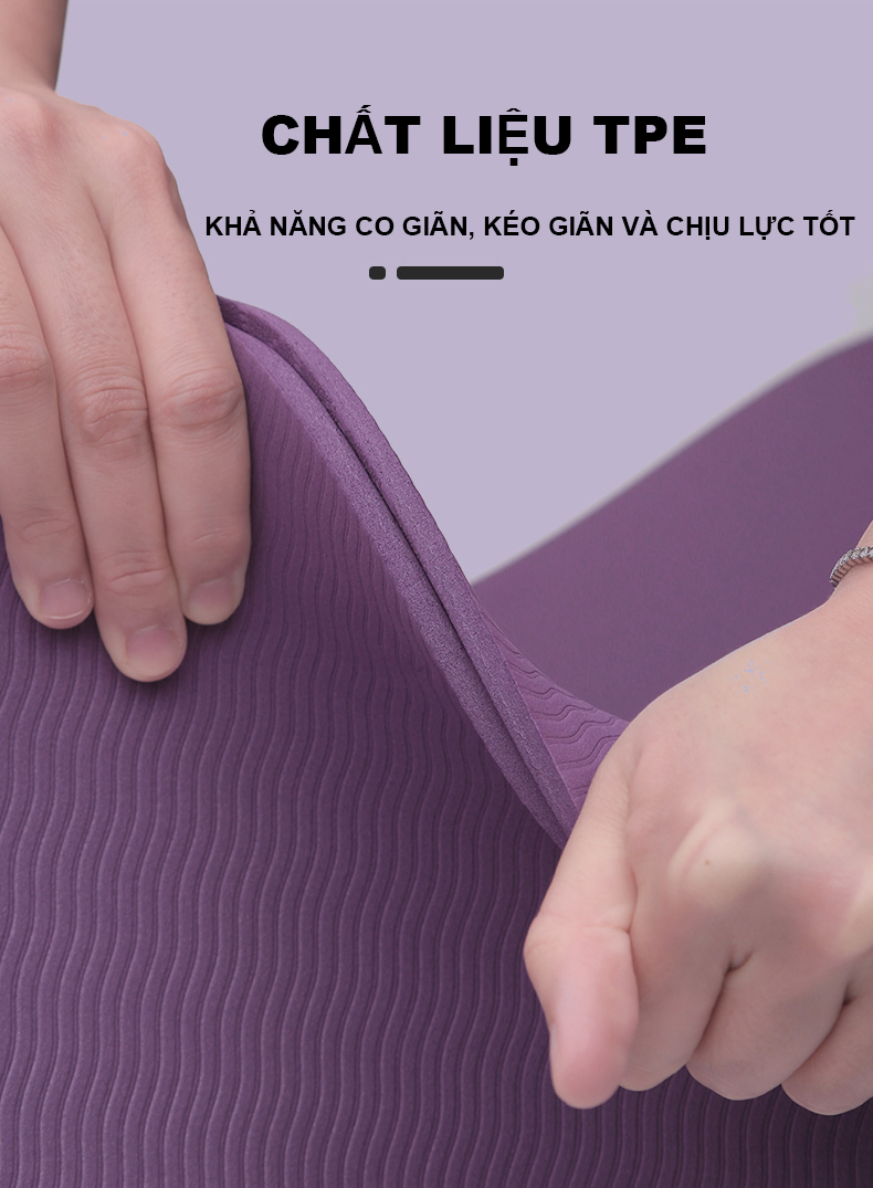 [Tặng Dây Đeo] Thảm Yoga Định Tuyến TPE 1 Lớp 8mm - YOGA QG, Độ Bám Cao, Chống Trơn Trượt, Mềm Mại, Thân Thiện Với Môi Trường, An Toàn Khi Tiếp Xúc Với Da - Hàng chính hãng