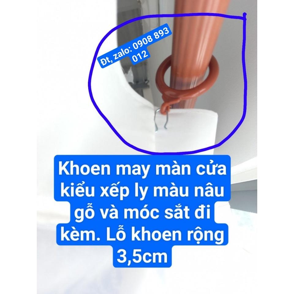 Khoen May Màn Cửa Kiểu Xếp Ly Màu Nâu Gỗ