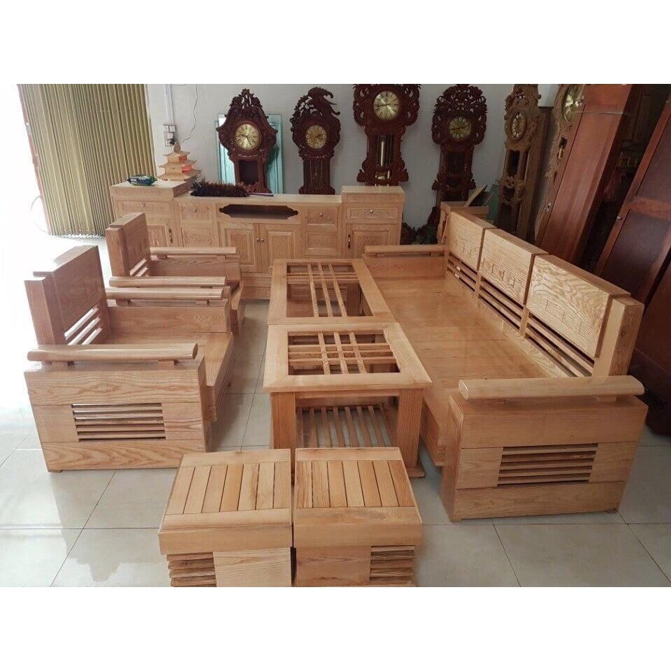 Bộ bàn ghế salon trứng đối gỗ sồi