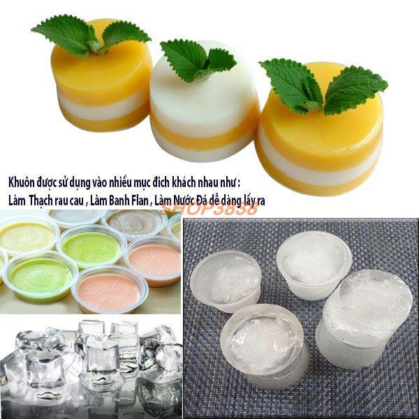 Combo 5 Khuôn Làm Bánh Flan Rau Câu Cupcake Inox 304 ( 7cm ) Nắp Nhựa Khít ( Tặng 10 Khuôn Rau Câu Không Nắp )