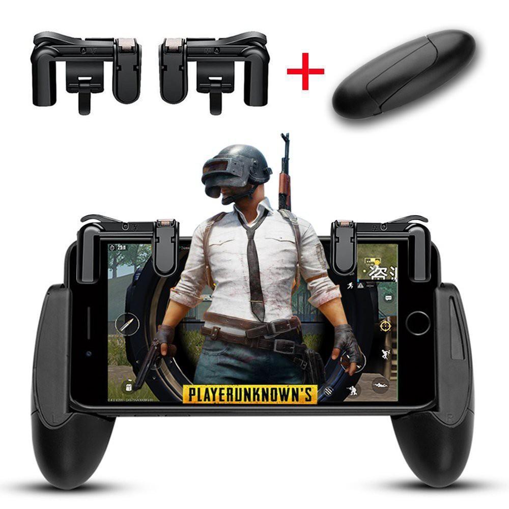 Bộ tay cầm và nút điều khiển gắn rời hỗ trợ chơi game bắn súng trên điện thoại