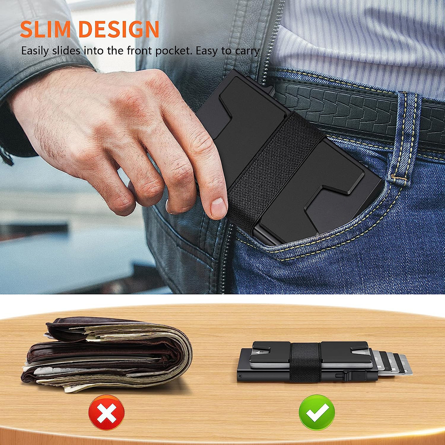 Ví Đựng Thẻ Bằng Nhôm Cho Nam Clip Money Slim RFID - Home Decor Furniture