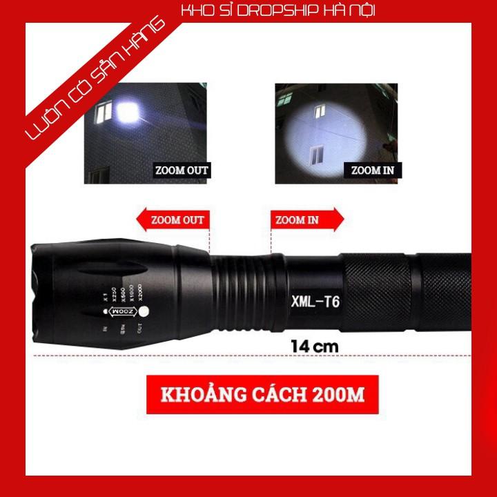 Đèn pin siêu sáng bóng led xml t6 police bin mini cầm tay chống nước tự vệ chuyên dụng   -KSHN