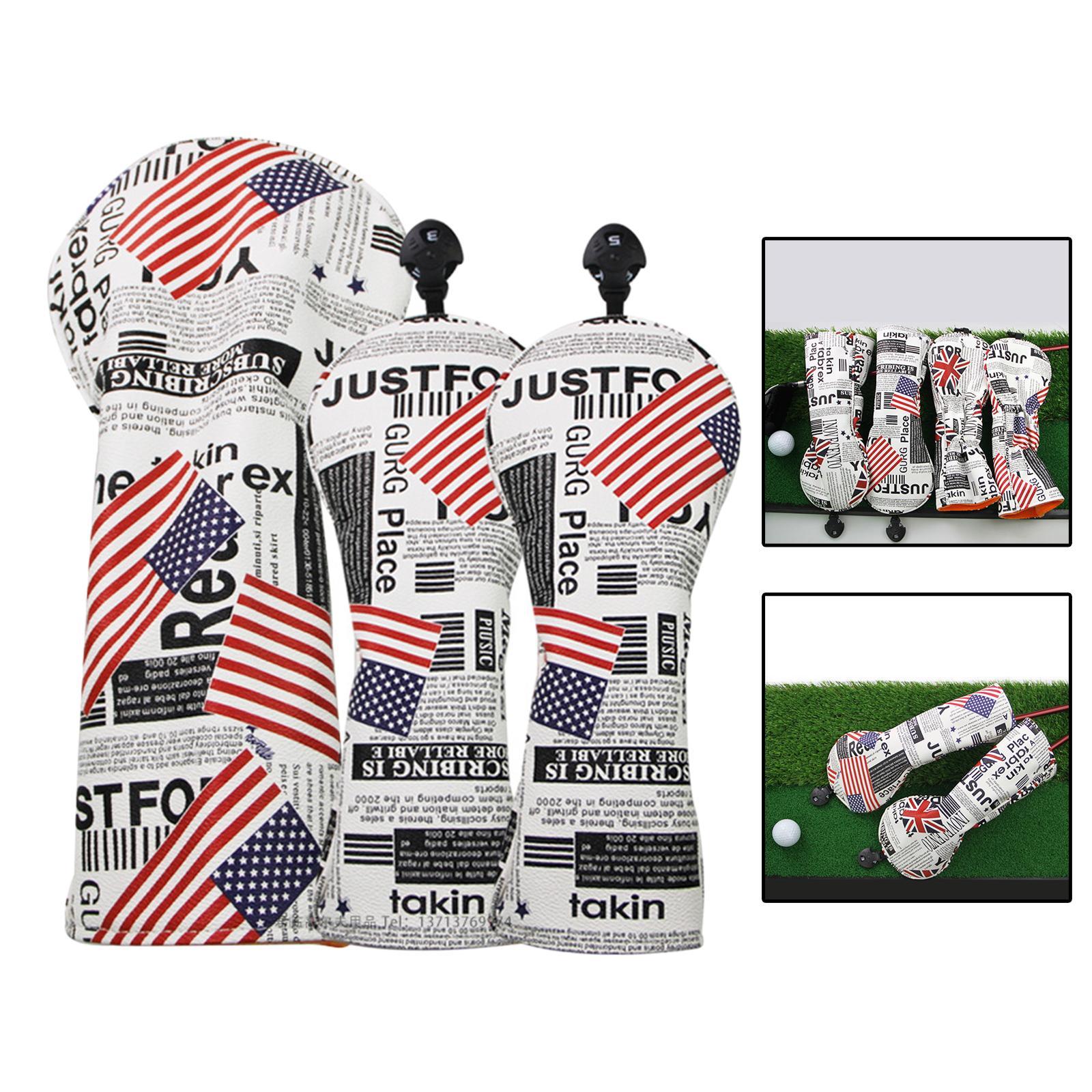 Golf Club Head Cover Driver Fairway Wood Hybrid Headcovers Protector Guard Stars