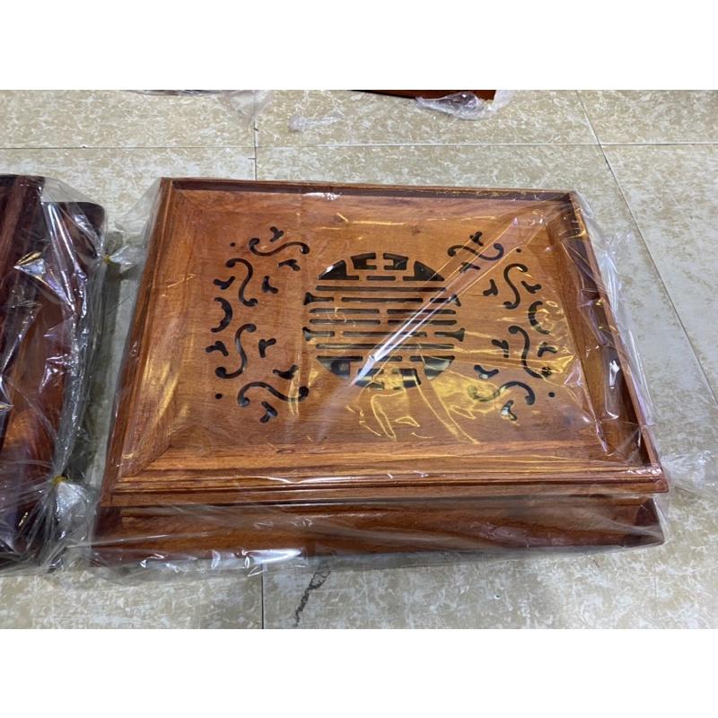 Khay trà trơn loại lớn gỗ Cẩm và gỗ Hương
