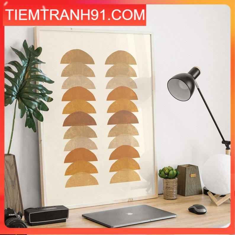 Tranh treo tường | Tranh hình học Mid Century, nghệ thuật hiện đại, áp phích boho trừu tượng