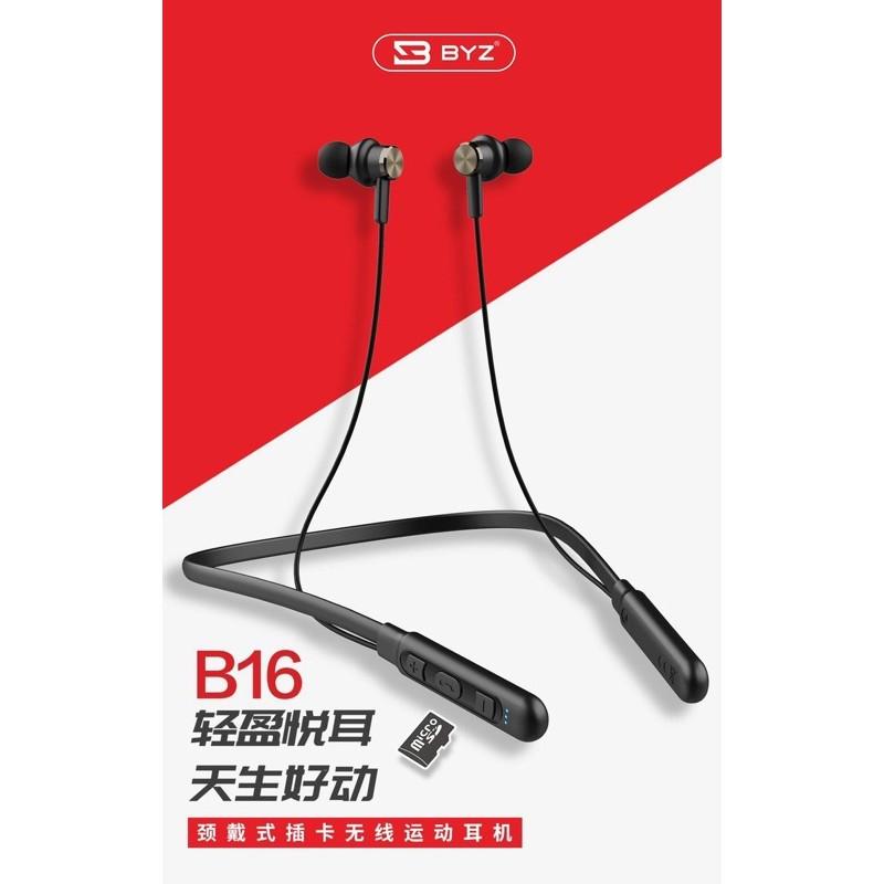 TAI NGHE BLUETOOTH 2 TAI B16 -vòng cổ, fullcontrol, hổ trợ thẻ nhớ