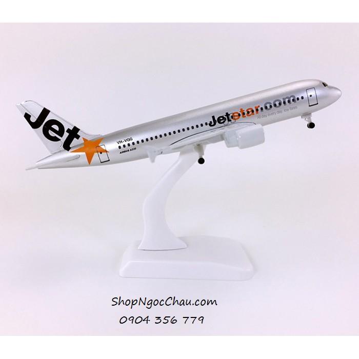 Mô hình máy bay tĩnh Airbus A320 Jetstar Pacific 20cm có bánh xe