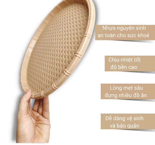 Mẹt nhựa tròn giả mây tre đan Đủ Size 28-34-42-52cm, Đĩa mẹt tròn đựng bún đậu,đồ ăn vặt,mẹt gà