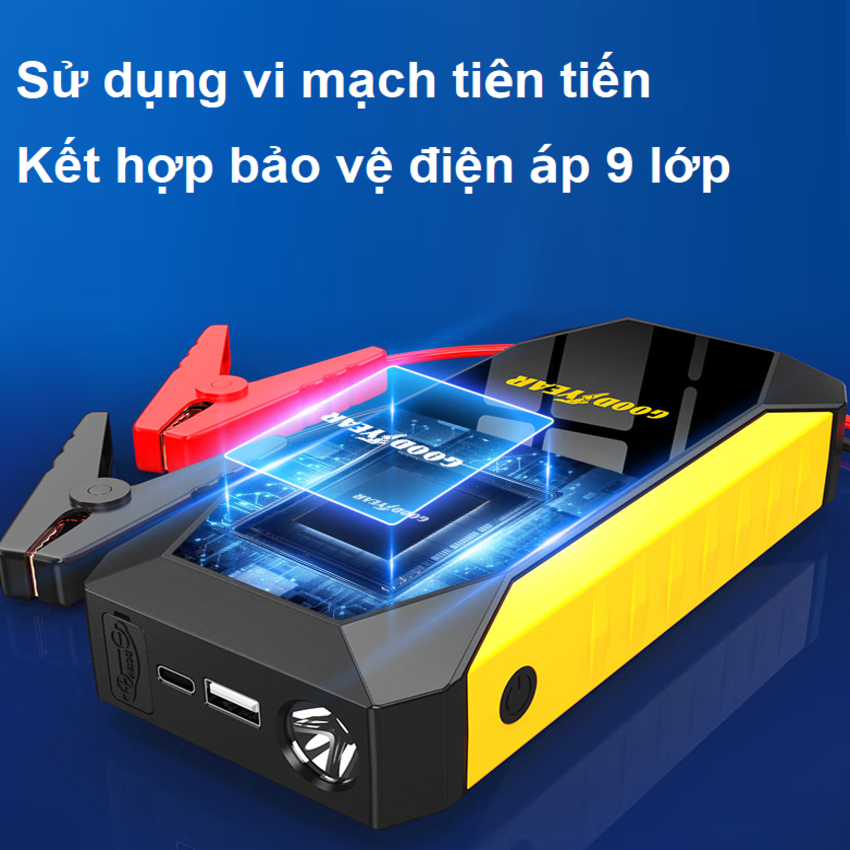 Bộ kích bình acquy ô tô, kiêm pin sạc dự phòng Goodyear GY-5295 10000mAh - HÀNG NHẬP KHẨU