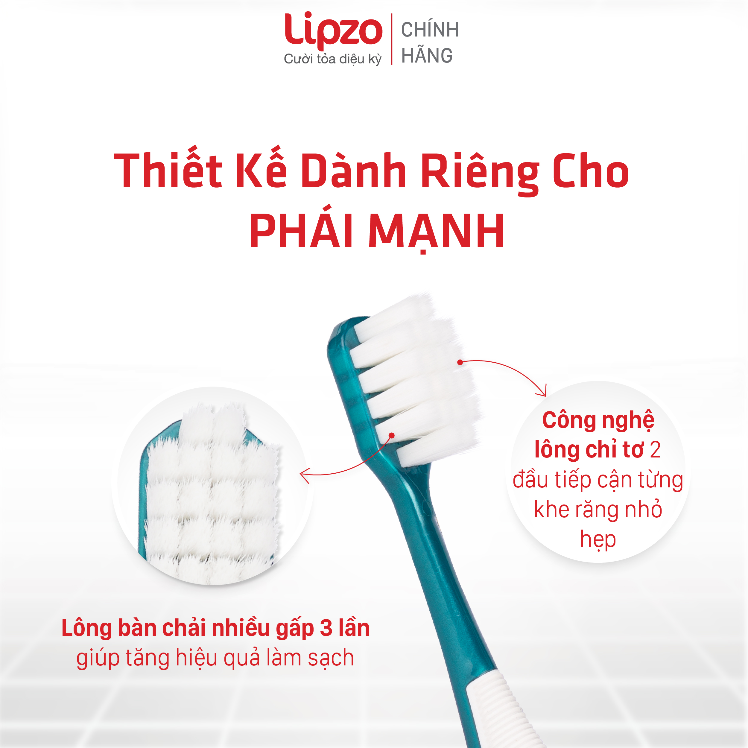 Bàn Chải Đánh Răng Lipzo Adam Cao Cấp, Cấu Tạo Cụm Lông Bàn Chải Đặc Biệt Tăng Hiệu Qủa Làm Sạch Mảng Bám