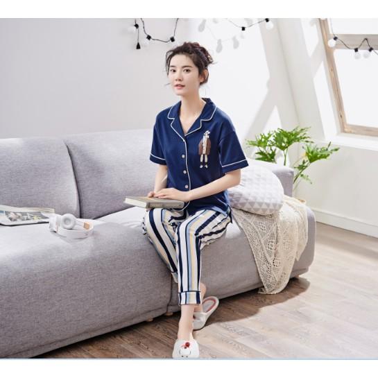 Đồ bộ mặc nhà - Pijama cộc tay vải cotton 100% mềm mại, thoáng mát