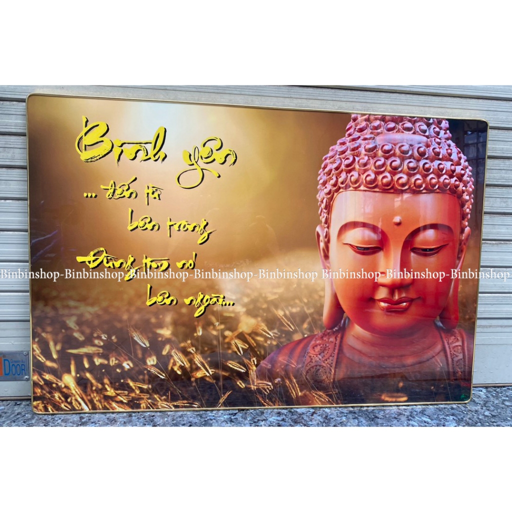(CÓ ẢNH THẬT) Tranh treo tường trang trí decor phòng khách phòng thờ hình phật bình yên