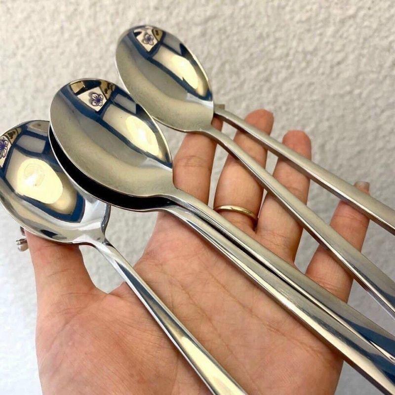 Sét 5 Thìa Inox 304 cán dài cao cấp