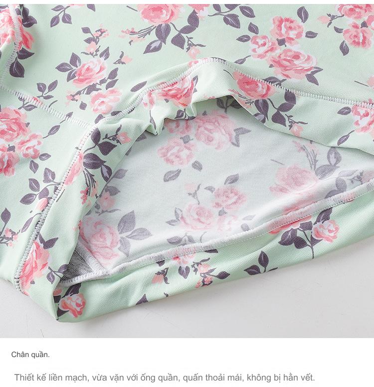 Quần Lót Nữ Thun Lạnh Họa Tiết Lưng Cao 2208 – Mát Lạnh, Co Giãn, Phong Cách Trẻ Trung