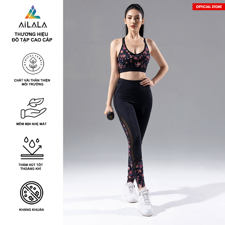 Bộ quần áo thể thao nữ AiLALA LUX58, Đồ tập Yoga Gym Pilates, chất vải Hi-tech cao cấp