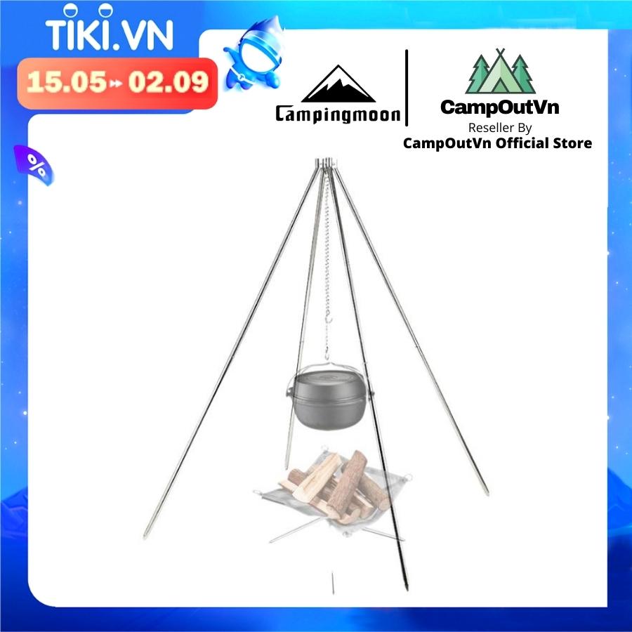 Đồ cắm trại kiềng treo nồi 4 chân campingmoon campoutvn MT-130 du lịch dã ngoại hợp kim tốt sang trọng gấp gọn chịu tải cực tốt dễ dàng mang theo A086