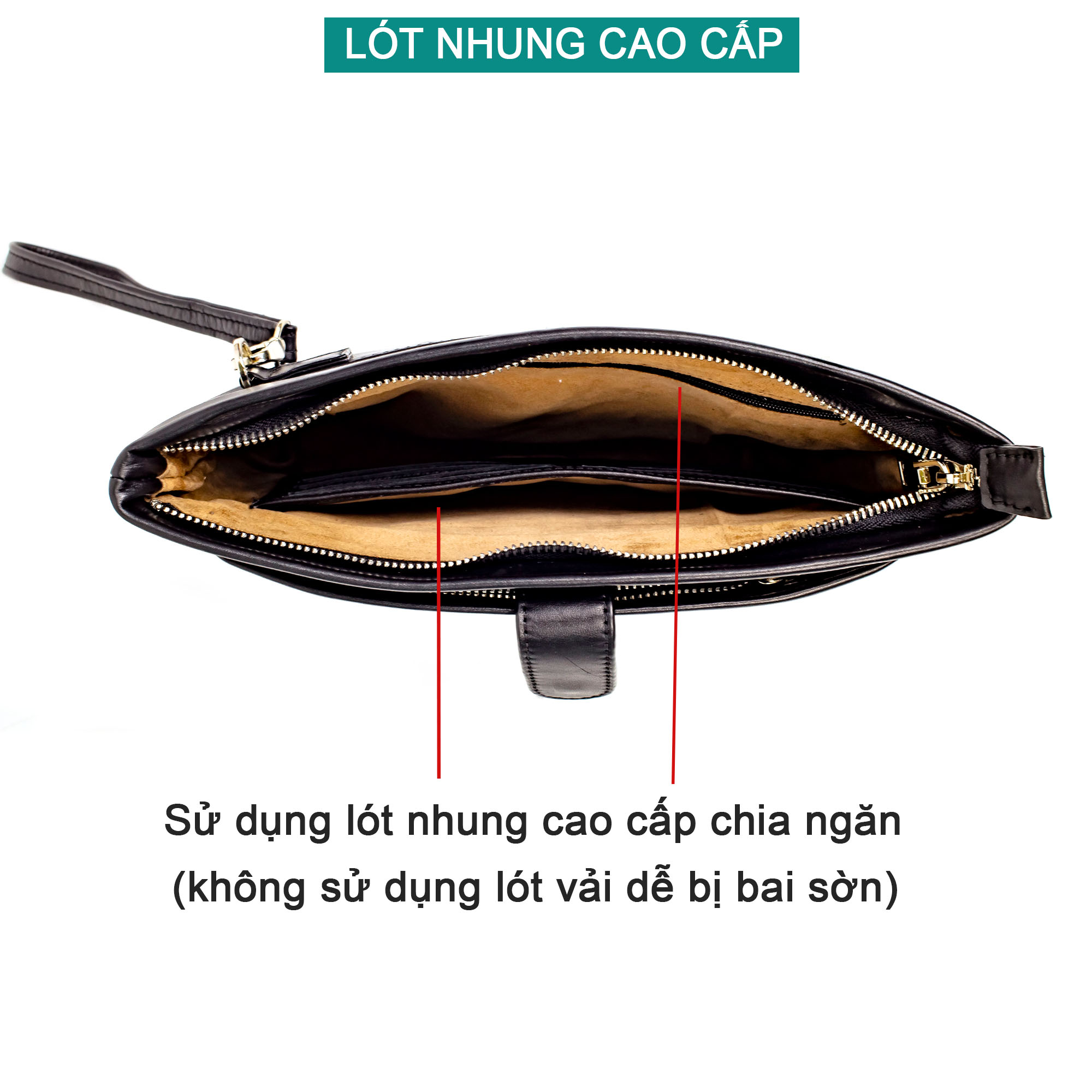 Clutch nam da bò Mill cao cấp M101 Bụi Leather - Bảo hành 12 tháng