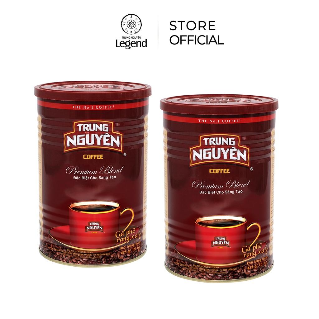 Cà Phê Rang Xay Pha Phin Premium Blend Trung Nguyên Legend - Lon 425gr (Vị đậm, thơm lâu, cafein thấp)