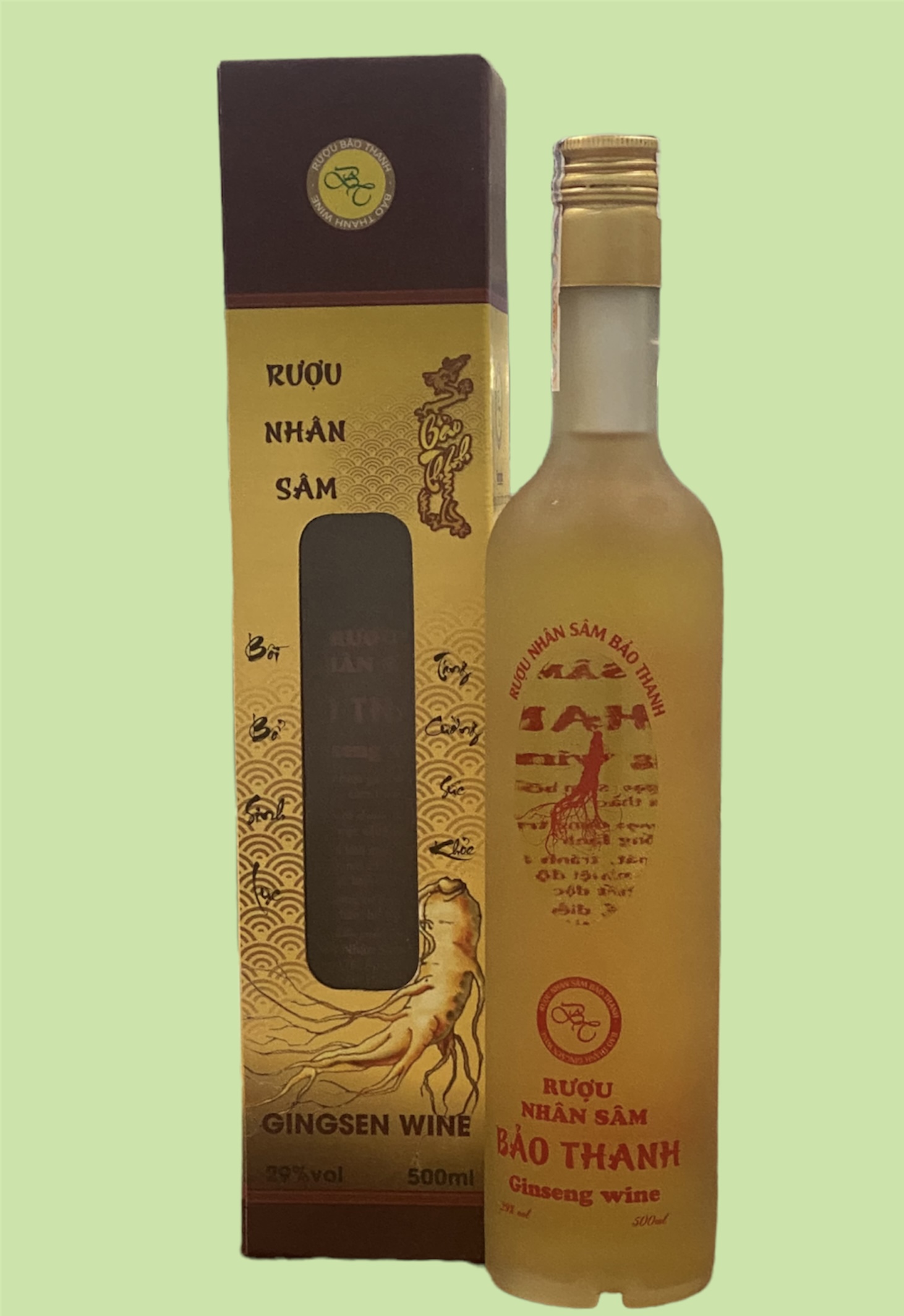 Rượu nhân sâm Bảo Thanh 500ml(chai nhám)