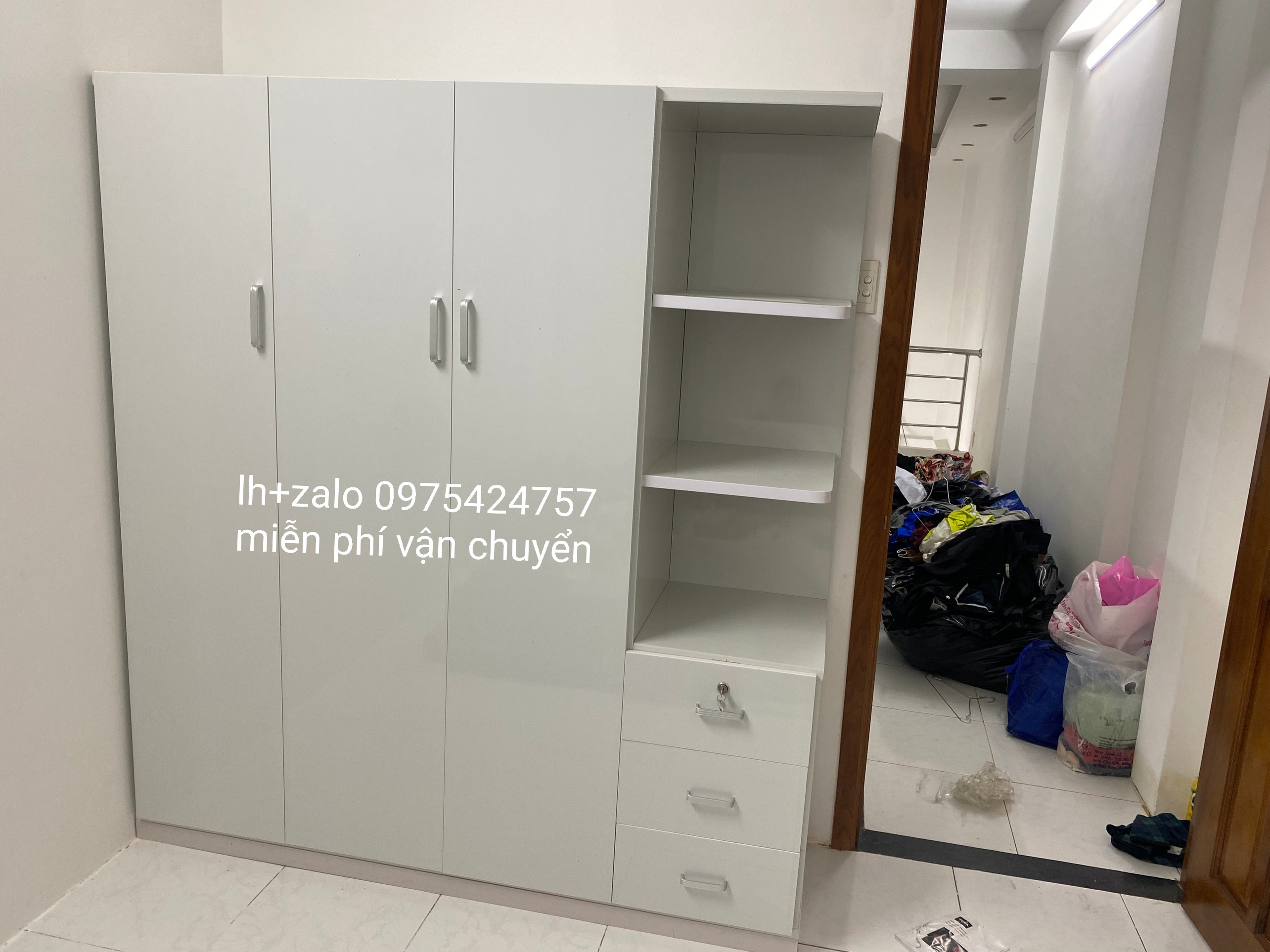 Tủ nhựa đài loan 3 cánh 1 kệ