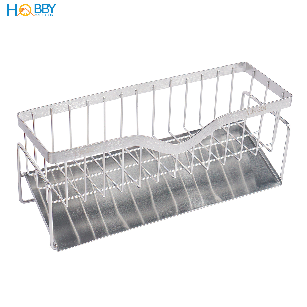 Khay đựng miếng rửa bát thoát nước gác bồn rửa Hobby Home Decor KRC9 size lớn inox 304 không rỉ sét