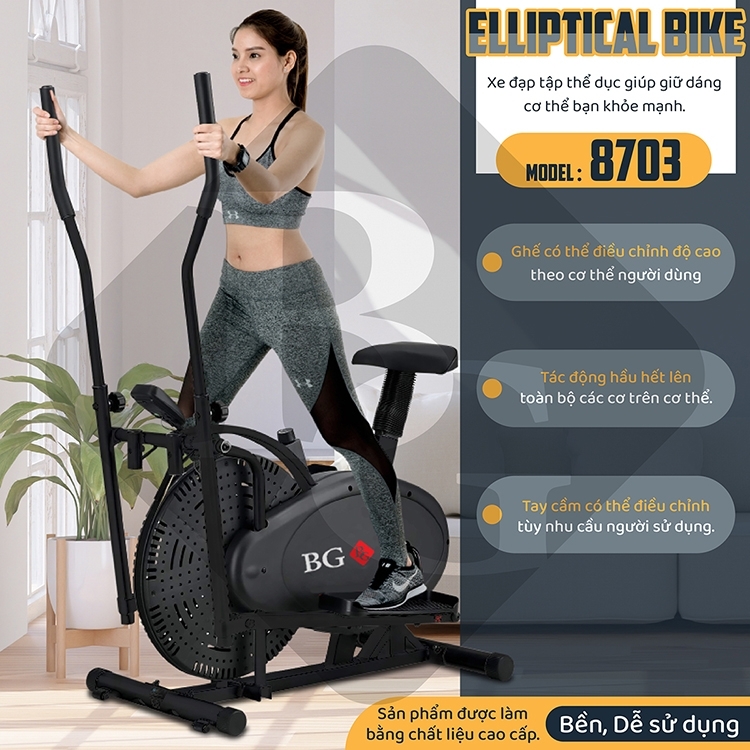 BG Xe đạp tập thể dục tại nhà toàn thân ELLITIPCAL BIKE 8703