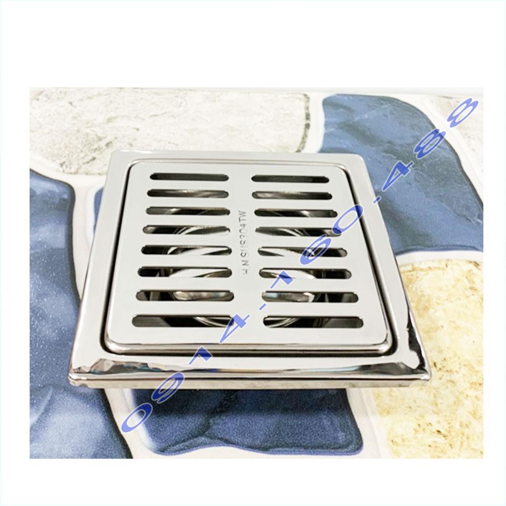 Phễu thoát sàn 12x12cm KAG-TS83 inox 304 ga thoát sàn12x12cm cho ống 90mm, thoát sàn mặt sọc thoát nhanh chặn tóc