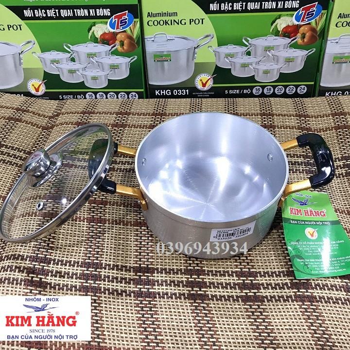 Nồi Kim Hằng Long-life mẫu mới, hàng mới về size 20cm nắp kiếng, nồi siêu dày, dùng được cho các loại bếp