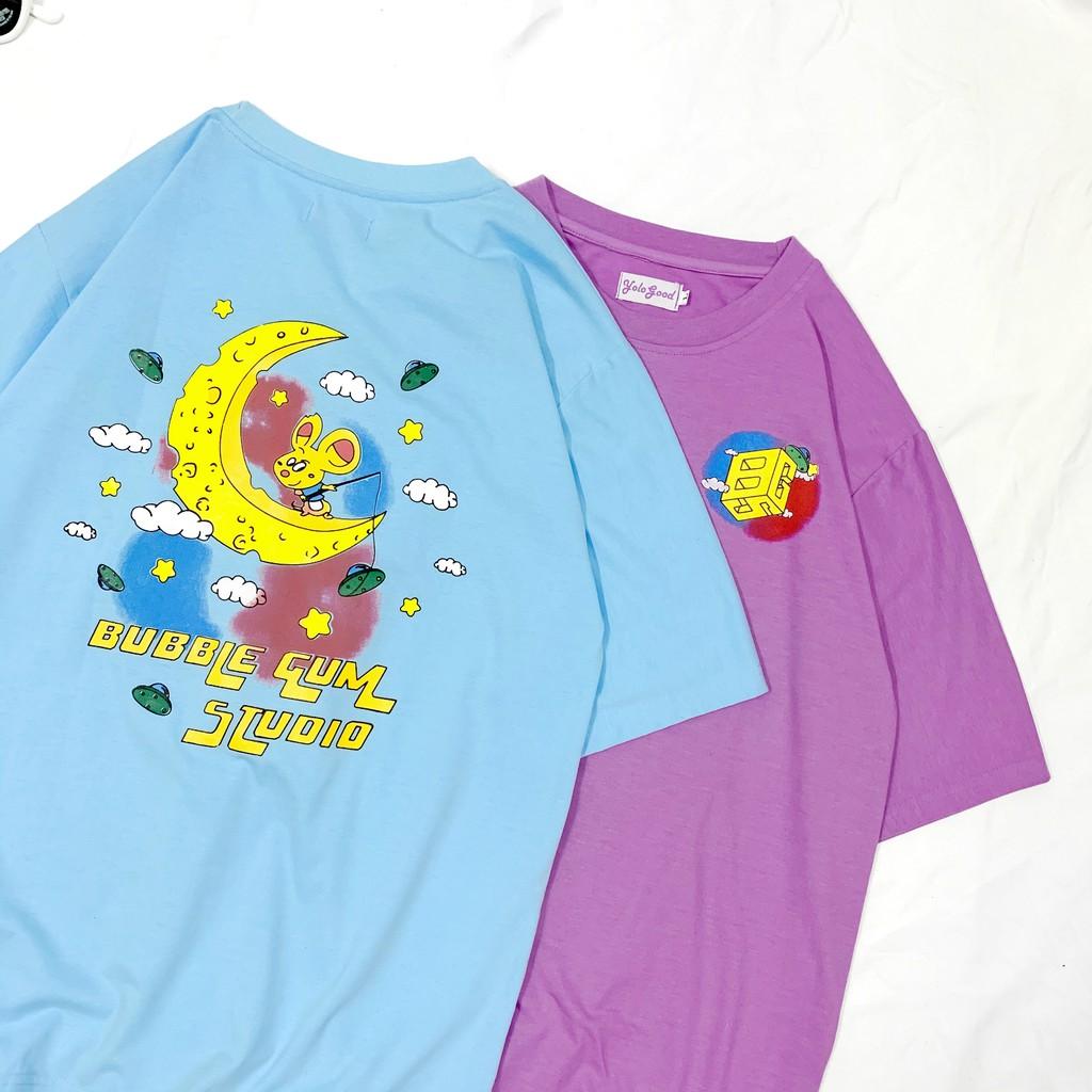 Áo Thun Tay Lỡ Unisex CHUỘT BUBBLE GUM Form Rộng