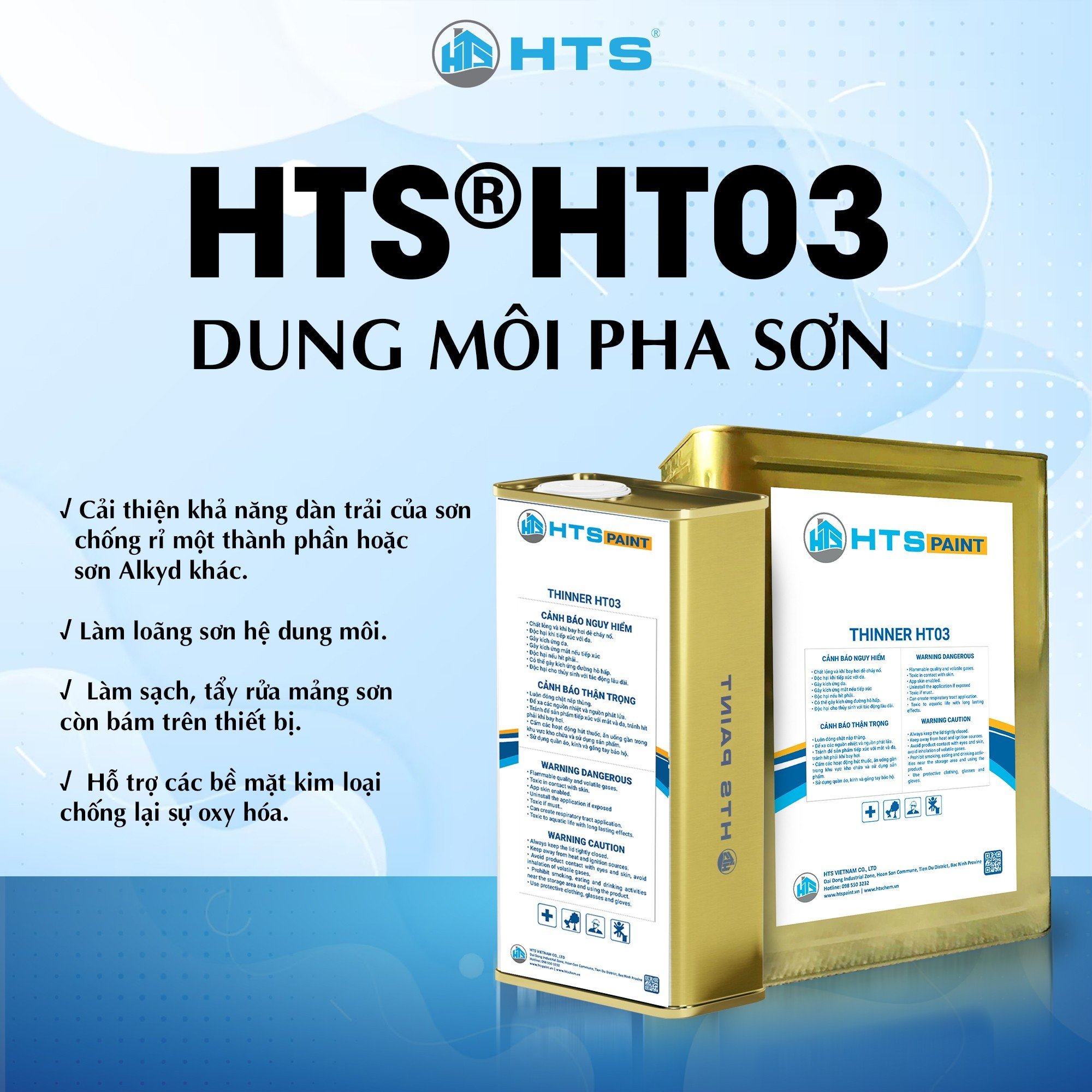 Dung môi pha sơn Thinner HTS_HT03 thùng 5 lít