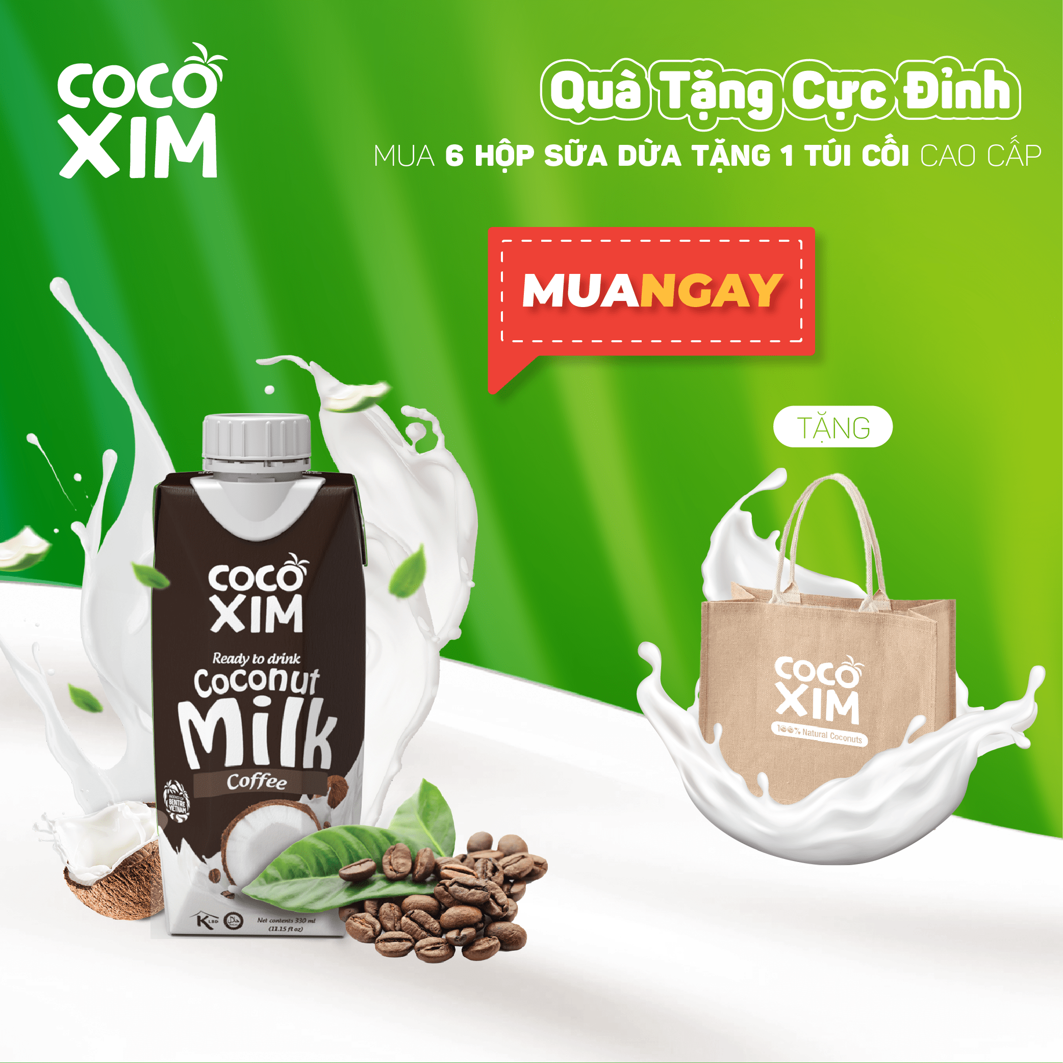 Combo 6 Hộp Sữa Dừa Cocoxim Coffee 330ml/Hộp
