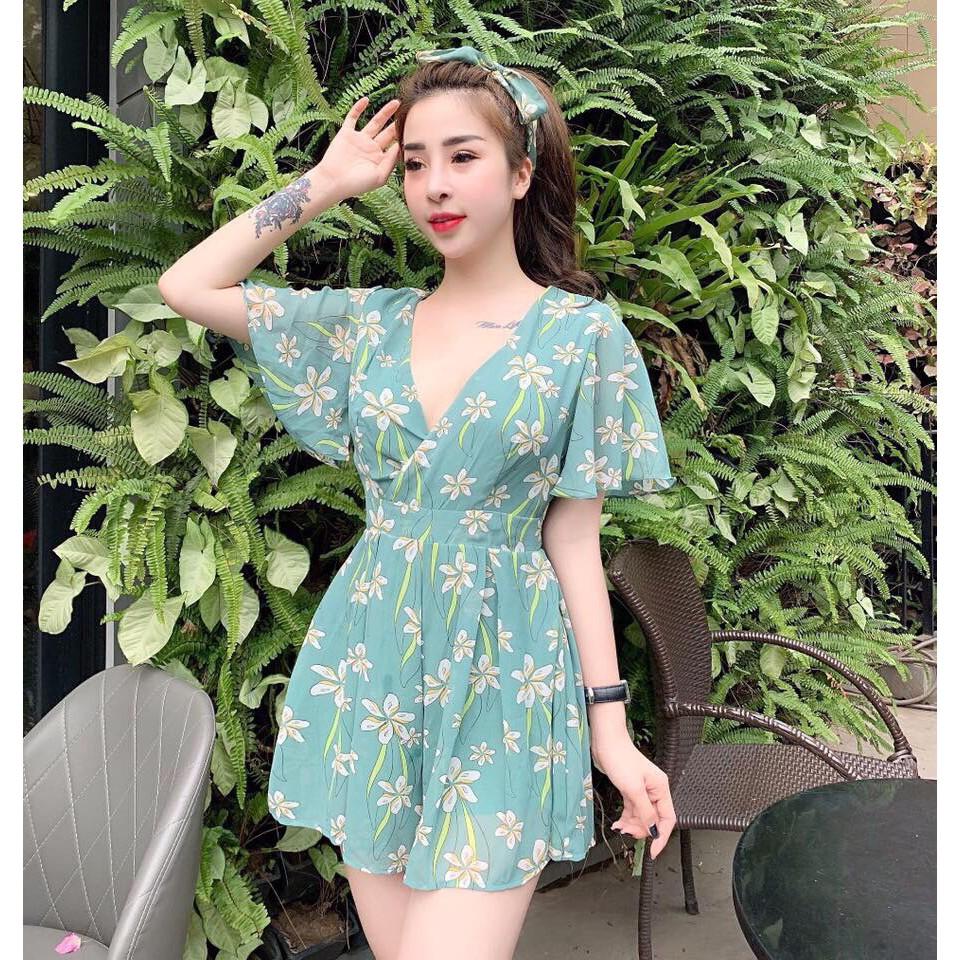 Jumpsuit nữ voan hoa cực xinh hàng thiết kế dành riêng cho bạn gái ngày hè HOT 2020