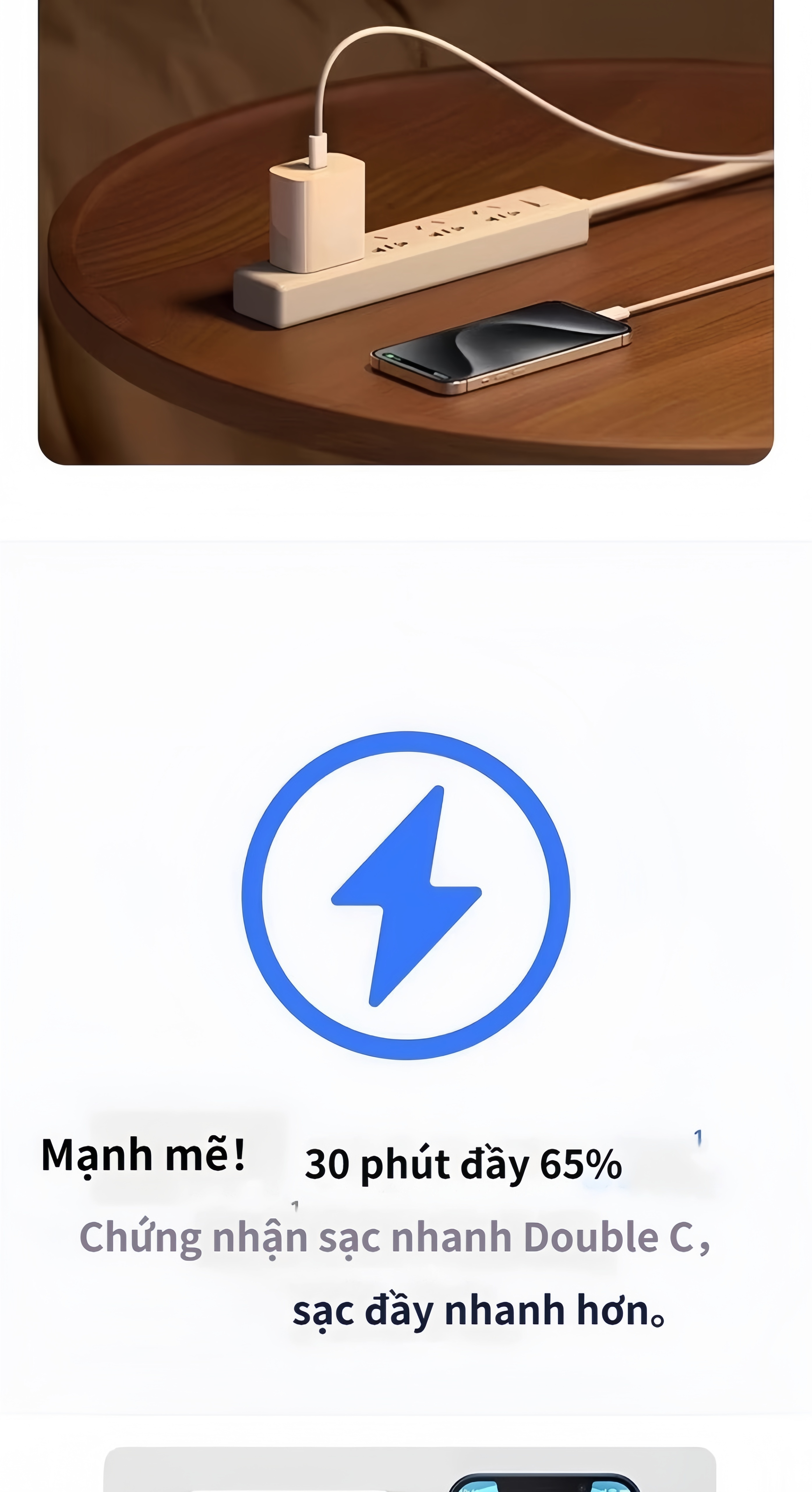 Bộ dây và củ sạc nhanh 35w type C dùng cho IP 17, 16, 15, Galaxy Note10 Plus, S20 Ultra và các dòng điện thoại dùng chung cổng Type C - Hàng nhập khẩu