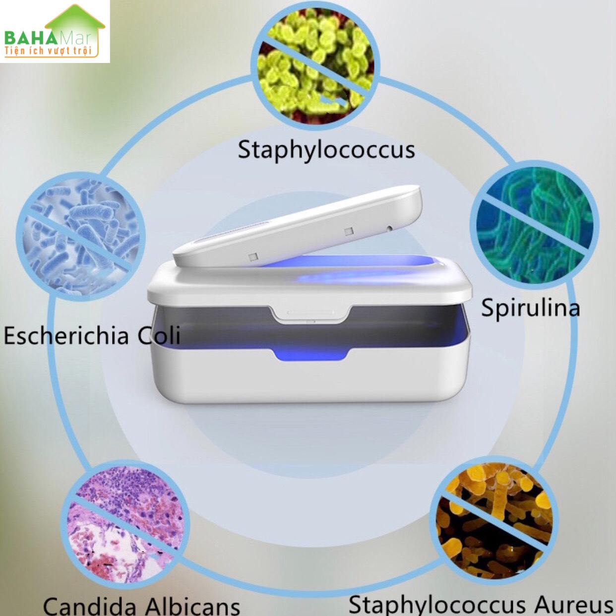 HỘP THANH LỌC KHỬ KHUẨN ĐỒ DÙNG, ĐỒ CHƠI, ĐỒ LÓT BẰNG ĐÈN OZONE VÀ TIA UV "BAHAMAR" có hai chức năng tinh lọc tia cực tím và ozone, thanh lọc khả năng mạnh hơn, cho bạn bảo vệ kép.